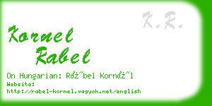 kornel rabel business card